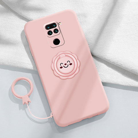 Coque Ultra Fine Silicone Souple Housse Etui avec Support Bague Anneau Aimante Magnetique T02 pour Xiaomi Redmi 10X 4G Rose