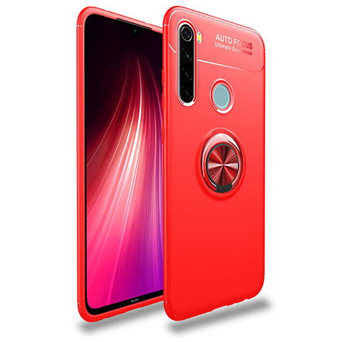 Coque Ultra Fine Silicone Souple Housse Etui avec Support Bague Anneau Aimante Magnetique T02 pour Xiaomi Redmi Note 8 Rouge