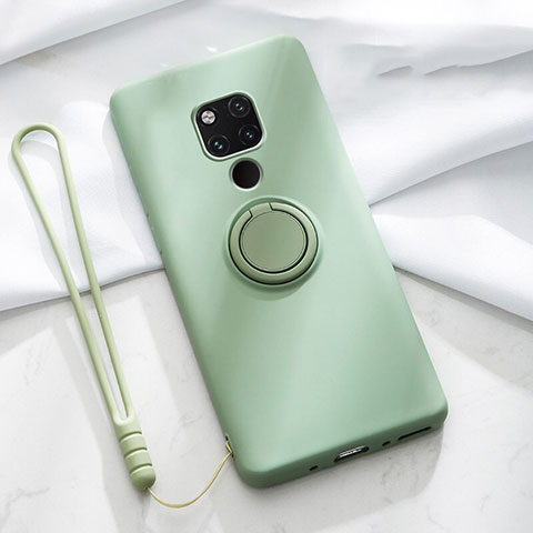 Coque Ultra Fine Silicone Souple Housse Etui avec Support Bague Anneau Aimante Magnetique T03 pour Huawei Mate 20 X 5G Vert