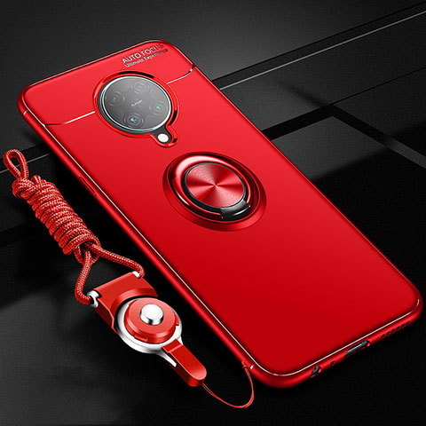 Coque Ultra Fine Silicone Souple Housse Etui avec Support Bague Anneau Aimante Magnetique T03 pour Xiaomi Poco F2 Pro Rouge