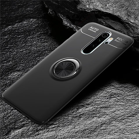 Coque Ultra Fine Silicone Souple Housse Etui avec Support Bague Anneau Aimante Magnetique T04 pour Xiaomi Redmi Note 8 Pro Noir