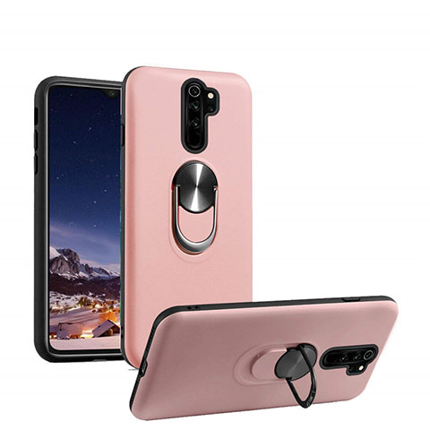 Coque Ultra Fine Silicone Souple Housse Etui avec Support Bague Anneau Aimante Magnetique T05 pour Xiaomi Redmi Note 8 Pro Or Rose