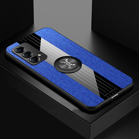 Coque Ultra Fine Silicone Souple Housse Etui avec Support Bague Anneau Aimante Magnetique X01L pour Realme GT Master 5G Bleu