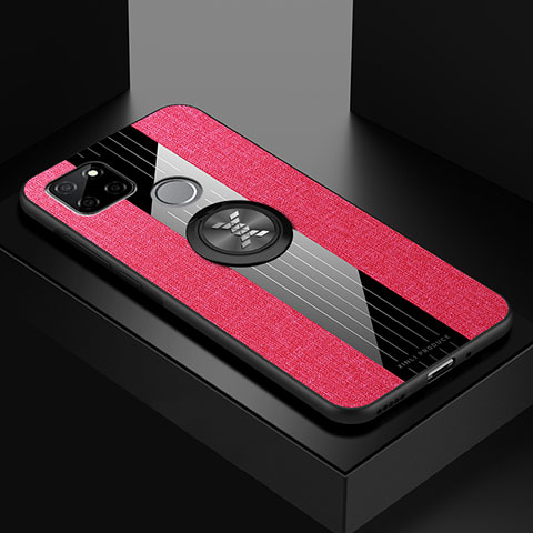 Coque Ultra Fine Silicone Souple Housse Etui avec Support Bague Anneau Aimante Magnetique X01L pour Realme Q2i 5G Rouge