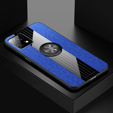 Coque Ultra Fine Silicone Souple Housse Etui avec Support Bague Anneau Aimante Magnetique X01L pour Vivo Y52s t1 5G Bleu