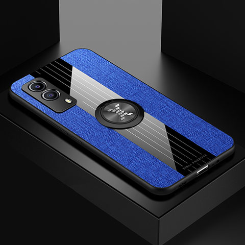 Coque Ultra Fine Silicone Souple Housse Etui avec Support Bague Anneau Aimante Magnetique X01L pour Vivo Y53s t2 Bleu