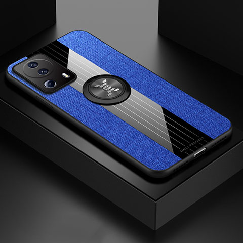 Coque Ultra Fine Silicone Souple Housse Etui avec Support Bague Anneau Aimante Magnetique X01L pour Xiaomi Civi 2 5G Bleu