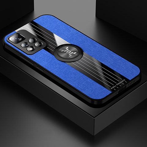 Coque Ultra Fine Silicone Souple Housse Etui avec Support Bague Anneau Aimante Magnetique X01L pour Xiaomi Mi 11i 5G (2022) Bleu