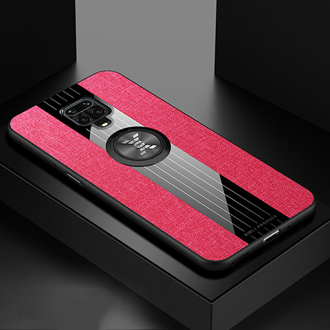 Coque Ultra Fine Silicone Souple Housse Etui avec Support Bague Anneau Aimante Magnetique X01L pour Xiaomi Poco M2 Pro Rouge