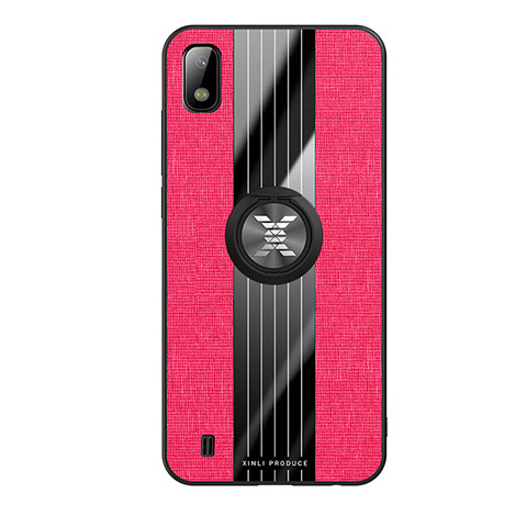 Coque Ultra Fine Silicone Souple Housse Etui avec Support Bague Anneau Aimante Magnetique X02L pour Samsung Galaxy A10 Rouge