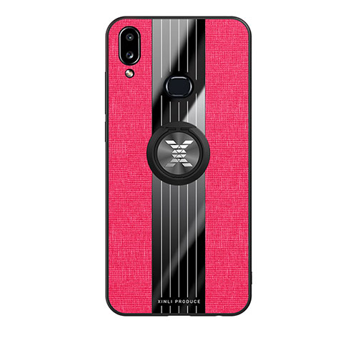 Coque Ultra Fine Silicone Souple Housse Etui avec Support Bague Anneau Aimante Magnetique X02L pour Samsung Galaxy A10s Rouge