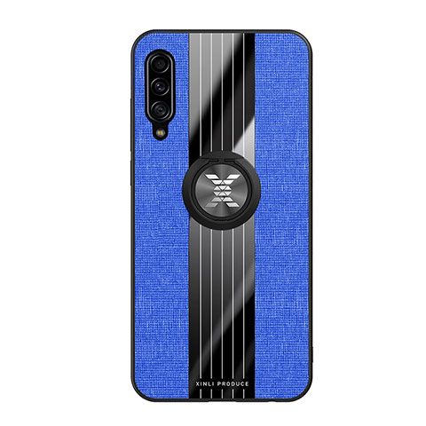 Coque Ultra Fine Silicone Souple Housse Etui avec Support Bague Anneau Aimante Magnetique X02L pour Samsung Galaxy A90 5G Bleu