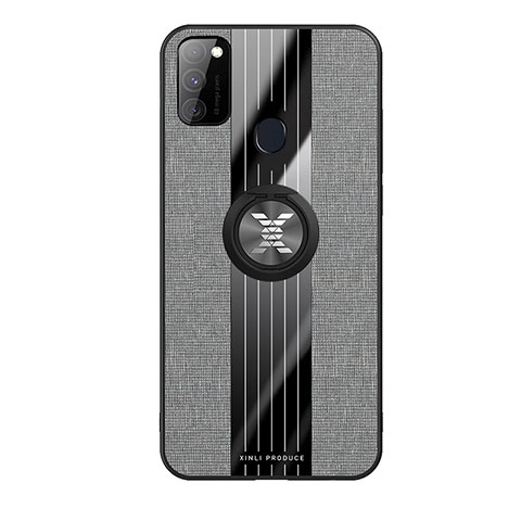 Coque Ultra Fine Silicone Souple Housse Etui avec Support Bague Anneau Aimante Magnetique X02L pour Samsung Galaxy M30s Gris