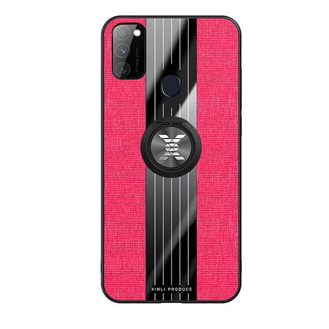 Coque Ultra Fine Silicone Souple Housse Etui avec Support Bague Anneau Aimante Magnetique X02L pour Samsung Galaxy M30s Rouge