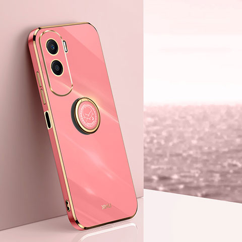 Coque Ultra Fine Silicone Souple Housse Etui avec Support Bague Anneau Aimante Magnetique XL1 pour Huawei Honor X50i 5G Rose Rouge