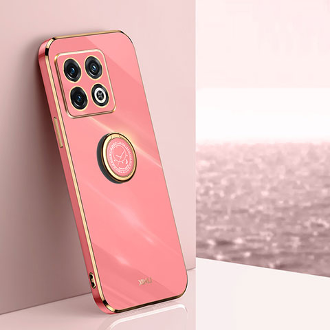 Coque Ultra Fine Silicone Souple Housse Etui avec Support Bague Anneau Aimante Magnetique XL1 pour OnePlus 10 Pro 5G Rose Rouge