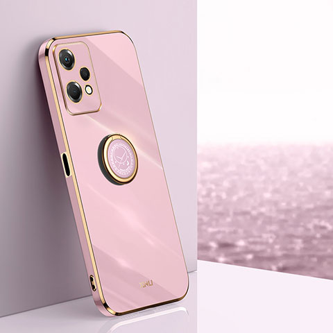 Coque Ultra Fine Silicone Souple Housse Etui avec Support Bague Anneau Aimante Magnetique XL1 pour OnePlus Nord CE 2 Lite 5G Rose