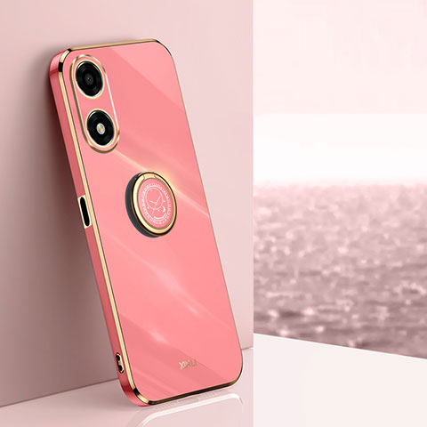 Coque Ultra Fine Silicone Souple Housse Etui avec Support Bague Anneau Aimante Magnetique XL1 pour Oppo A2x 5G Rose Rouge