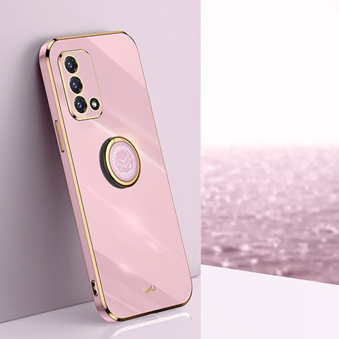 Coque Ultra Fine Silicone Souple Housse Etui avec Support Bague Anneau Aimante Magnetique XL1 pour Oppo A74 4G Rose