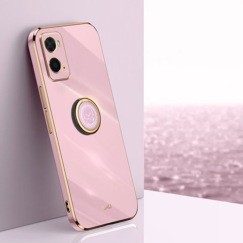 Coque Ultra Fine Silicone Souple Housse Etui avec Support Bague Anneau Aimante Magnetique XL1 pour Oppo A76 Rose