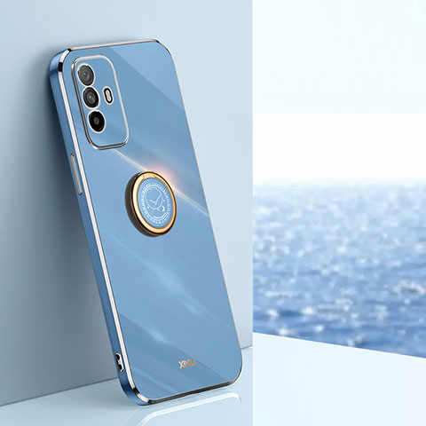 Coque Ultra Fine Silicone Souple Housse Etui avec Support Bague Anneau Aimante Magnetique XL1 pour Oppo A94 5G Bleu