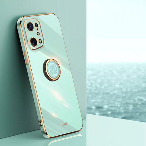 Coque Ultra Fine Silicone Souple Housse Etui avec Support Bague Anneau Aimante Magnetique XL1 pour Oppo Find X5 5G Vert