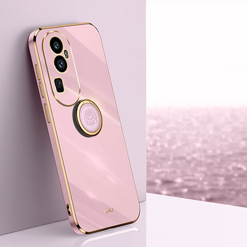 Coque Ultra Fine Silicone Souple Housse Etui avec Support Bague Anneau Aimante Magnetique XL1 pour Oppo Reno10 Pro+ Plus 5G Violet Clair