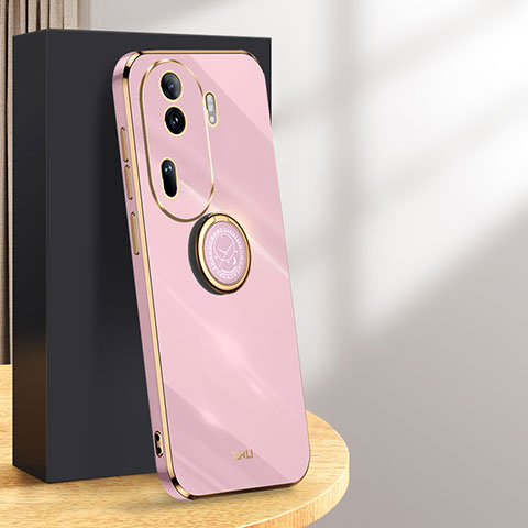 Coque Ultra Fine Silicone Souple Housse Etui avec Support Bague Anneau Aimante Magnetique XL1 pour Oppo Reno11 Pro 5G Violet Clair