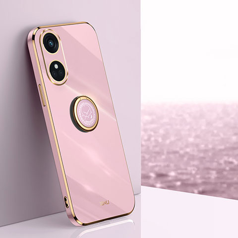 Coque Ultra Fine Silicone Souple Housse Etui avec Support Bague Anneau Aimante Magnetique XL1 pour Oppo Reno8 T 4G Violet Clair