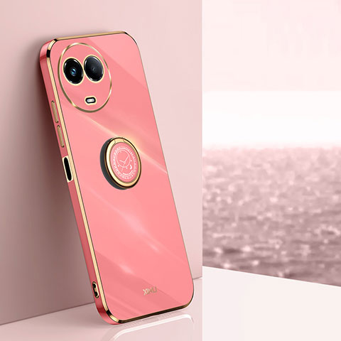 Coque Ultra Fine Silicone Souple Housse Etui avec Support Bague Anneau Aimante Magnetique XL1 pour Realme 11 5G Rose Rouge