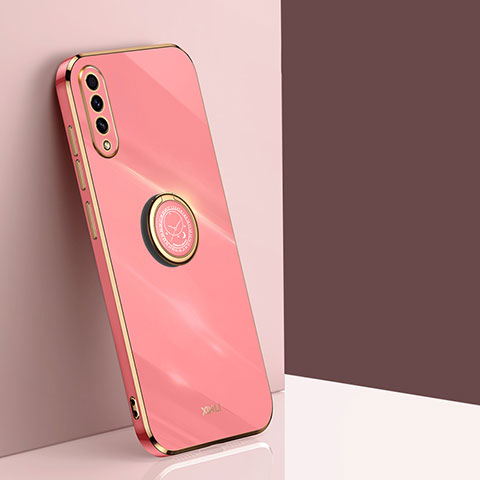 Coque Ultra Fine Silicone Souple Housse Etui avec Support Bague Anneau Aimante Magnetique XL1 pour Samsung Galaxy A50 Rose Rouge