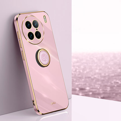 Coque Ultra Fine Silicone Souple Housse Etui avec Support Bague Anneau Aimante Magnetique XL1 pour Vivo X90 Pro 5G Rose