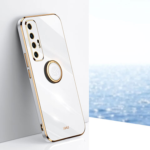 Coque Ultra Fine Silicone Souple Housse Etui avec Support Bague Anneau Aimante Magnetique XL1 pour Xiaomi Mi 10S 5G Blanc