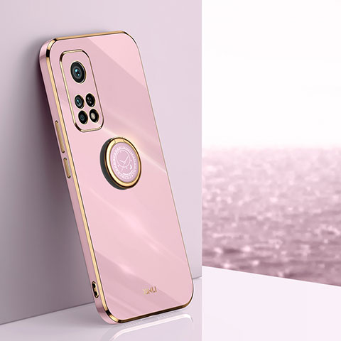 Coque Ultra Fine Silicone Souple Housse Etui avec Support Bague Anneau Aimante Magnetique XL1 pour Xiaomi Mi 10T 5G Rose