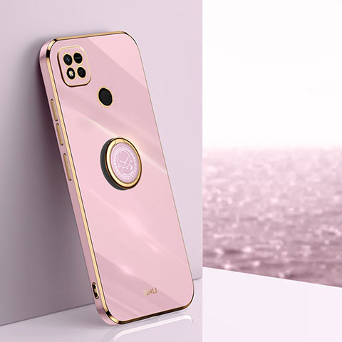 Coque Ultra Fine Silicone Souple Housse Etui avec Support Bague Anneau Aimante Magnetique XL1 pour Xiaomi POCO C3 Rose