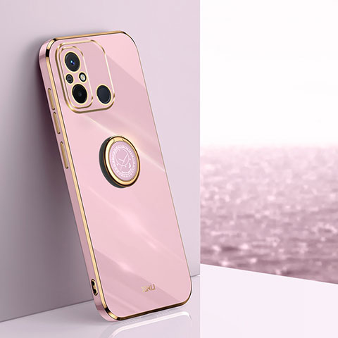 Coque Ultra Fine Silicone Souple Housse Etui avec Support Bague Anneau Aimante Magnetique XL1 pour Xiaomi Poco C55 Rose