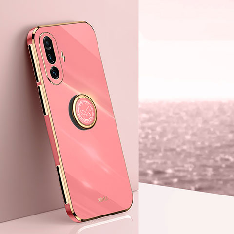 Coque Ultra Fine Silicone Souple Housse Etui avec Support Bague Anneau Aimante Magnetique XL1 pour Xiaomi Poco F3 GT 5G Rose Rouge