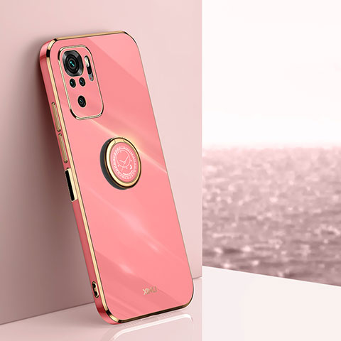 Coque Ultra Fine Silicone Souple Housse Etui avec Support Bague Anneau Aimante Magnetique XL1 pour Xiaomi Poco M5S Rose Rouge