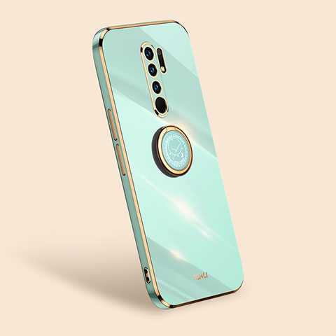 Coque Ultra Fine Silicone Souple Housse Etui avec Support Bague Anneau Aimante Magnetique XL1 pour Xiaomi Redmi 9 Vert