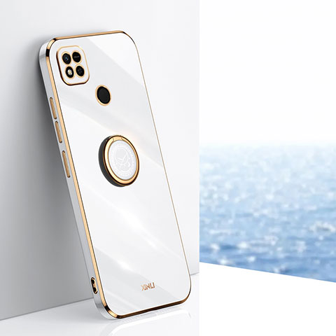 Coque Ultra Fine Silicone Souple Housse Etui avec Support Bague Anneau Aimante Magnetique XL1 pour Xiaomi Redmi 9C Blanc