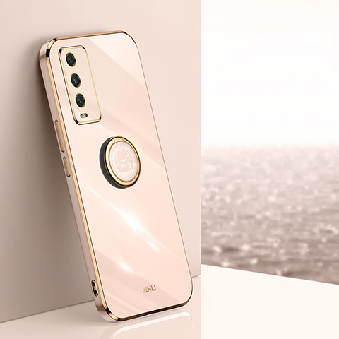 Coque Ultra Fine Silicone Souple Housse Etui avec Support Bague Anneau Aimante Magnetique XL1 pour Xiaomi Redmi 9T 4G Or