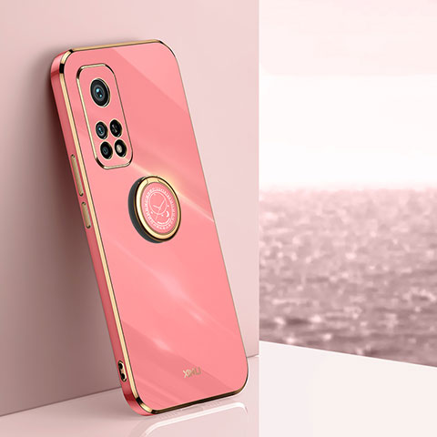 Coque Ultra Fine Silicone Souple Housse Etui avec Support Bague Anneau Aimante Magnetique XL1 pour Xiaomi Redmi K30S 5G Rose Rouge