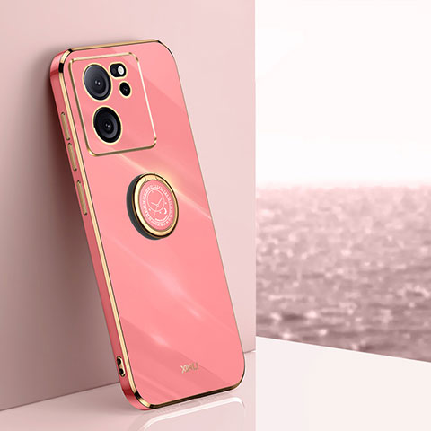 Coque Ultra Fine Silicone Souple Housse Etui avec Support Bague Anneau Aimante Magnetique XL1 pour Xiaomi Redmi K60 Ultra 5G Rose Rouge