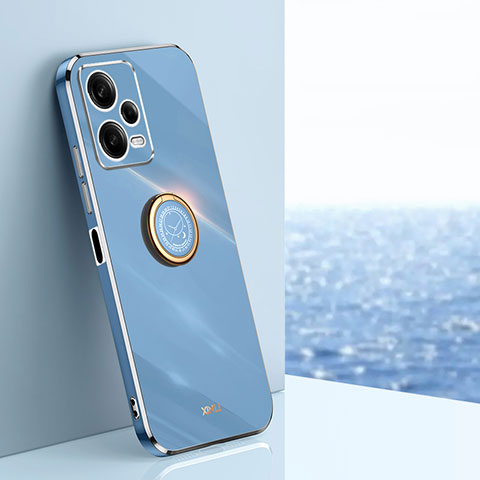 Coque Ultra Fine Silicone Souple Housse Etui avec Support Bague Anneau Aimante Magnetique XL1 pour Xiaomi Redmi Note 12 Pro+ Plus 5G Bleu