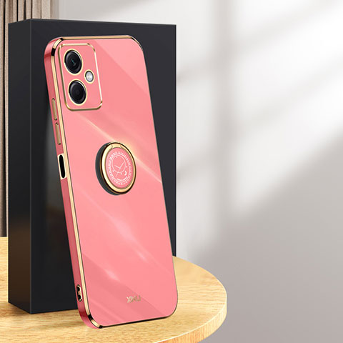 Coque Ultra Fine Silicone Souple Housse Etui avec Support Bague Anneau Aimante Magnetique XL1 pour Xiaomi Redmi Note 12R Pro 5G Rose Rouge