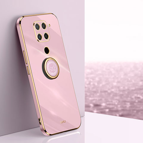 Coque Ultra Fine Silicone Souple Housse Etui avec Support Bague Anneau Aimante Magnetique XL1 pour Xiaomi Redmi Note 9 Rose