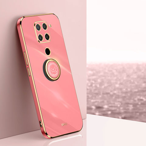 Coque Ultra Fine Silicone Souple Housse Etui avec Support Bague Anneau Aimante Magnetique XL1 pour Xiaomi Redmi Note 9 Rose Rouge