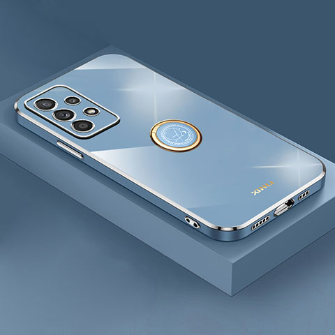Coque Ultra Fine Silicone Souple Housse Etui avec Support Bague Anneau Aimante Magnetique XL2 pour Samsung Galaxy A32 5G Bleu