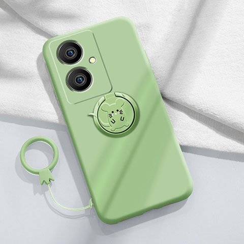 Coque Ultra Fine Silicone Souple Housse Etui avec Support Bague Anneau Aimante Magnetique Z01 pour Vivo V29 Lite 5G Vert