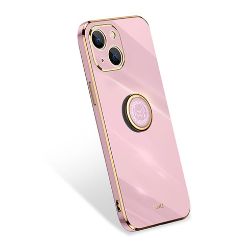 Coque Ultra Fine Silicone Souple Housse Etui avec Support Bague Anneau pour Apple iPhone 14 Or Rose